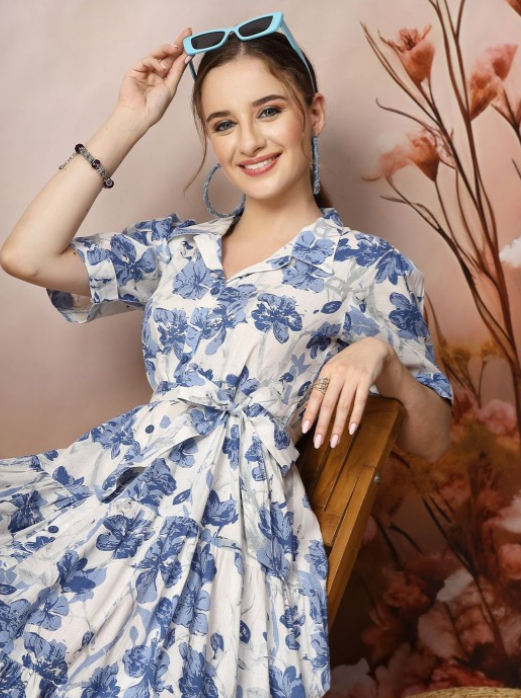 Floral Print Fit & Flare Maxi Dress Floral Print Fit & Flare Maxi Dress