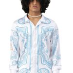 Luxe Line Comfort Fit Ethnic Motifs Printed Premium Soft Satin Casual Shirt