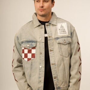 Unisex Cotton Graphic Printed Denim Jacket