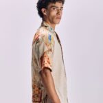 Nouvean Art Printed V-Neck Contemporary Cotton Shirt